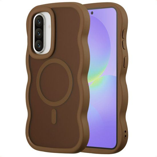 Selencia Wavy Case - Golvend Hoesje geschikt voor Samsung Galaxy A36 / A56 (5G) - Mocha Brown