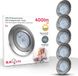 B.K.Licht - Set van 5 draaibare LED-inbouwspots - Ultra platte LED-spots met LED-module - 68 mm gat in mat nikkel