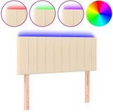 vidaXL Hoofdbord LED 100x5x78/88 cm stof crèmekleurig