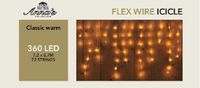 Anna's Collection Ijspegelverlichting - 360 LED lampjes - Warm Wit - 720 x 70 cm - Lichtsnoer