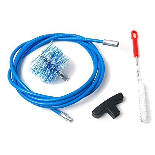 BARETTO BARETTO-reinigingsset voor pelletkachel - verlengstuk van 3 meter, maximale buiging van 90 ° - 1 standaard 80 mm lange nylon borstel