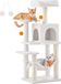 Feandrea Arbre à chat pour chats, hauteur 112 cm, tour de jeu, avec 4 arbres à chat, 2 plates-formes, 1 niche, 1 hamac, 2 pompons, tissu peluche, à plusieurs étages