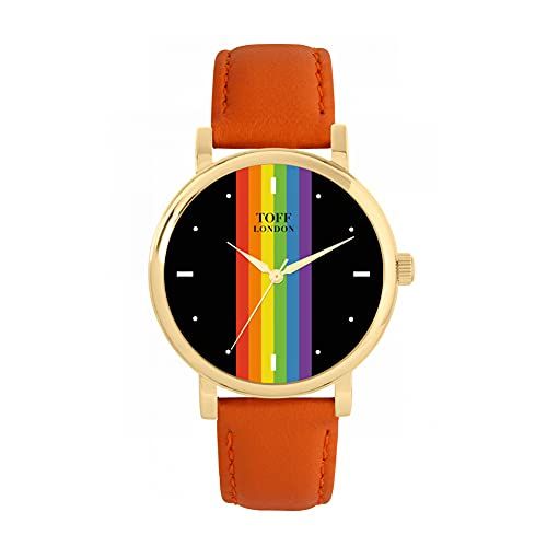 Toff London Pride Lineaire zwarte wapenstokken Horloge - 5059656742456