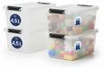 Boîtes de rangement avec couvercle - Set de 4 - 4,5 l - 29 x 18,5 x 13,3 cm