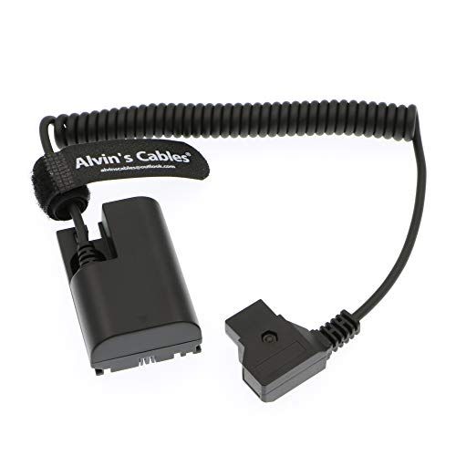 Alvin's Cables Lanparte LP E6 Dummy Batterij naar D-Tap Spiraalkabel voor SmallHD 501 502 702 Monitor Canon 5D4 5DSR 5D2 5D3 6D 60D 7D 7D2 70D 80D