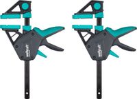 wolfcraft 2x Eenhandsklem PRO - Klemkracht 150 kg - Klemmaat 150 mm