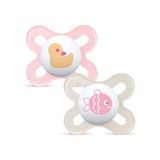 MAM Fopspeen Start S152 fopspeen voor pasgeborenen, SkinSoft -siliconen, ultrazacht, voor baby's van 0 tot 2 maanden, Roze (2 Stuks (1 pak)) met steriliseerbare doos, Spaanse versie,2 Unidad (Pakketten van 1), Purper