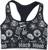 Black Blood by Gothicana Gothicana Zwart bikinitopje met occulte symbolen - Dames - XXL
