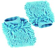 PARENCE.- Set van 2 microvezel autoverzorgingshandschoenen / 2 dubbelzijdige handschoenen voor huisstof voor campers - willekeurige kleur (blauw, paars, oranje, roze)