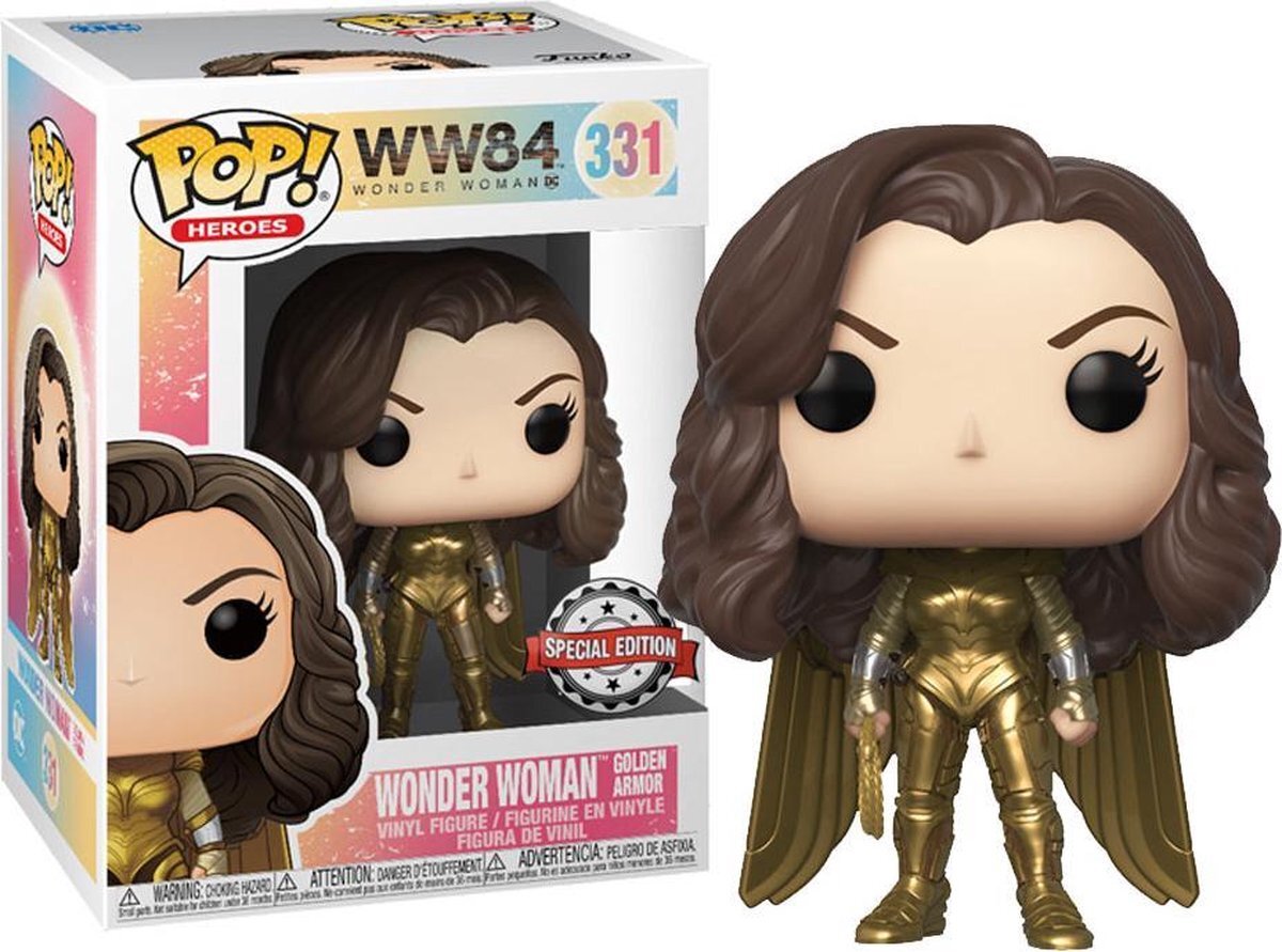 Funko 48220 Pop! Heroes: DC WW84 - Wonder Woman (Metallic Golden Armour, geen helm of vleugels Special Edition) #332 multi