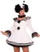 Leg Avenue Plus Pierrot Clown Kostuum jurk - Wit/Zwart - XL/2XL