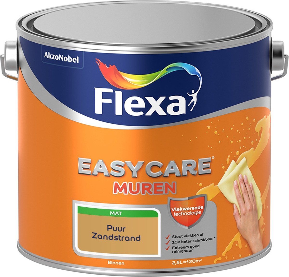 FLEXA Easycare Muurverf - Mat - Puur Zandstrand - 2,5 liter