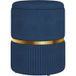 Pouf Repose-pieds Coffre De Rangement En Velours Côtelé 36 X 36 X 44 Cm Pour Salon Chambre Bleu