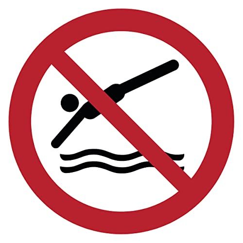 Ambiance Sticker Ronde sticker - Niet duiken - Ø 20 cm - Zelfklevend, waterbestendig, UV-bestendig