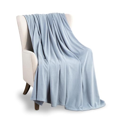 MARTEX Martex Super zachte fleece deken - vol/koningin, warm, lichtgewicht, huisdiervriendelijk, gooien voor thuisbed, bank & slaapzaal - leisteen blauw