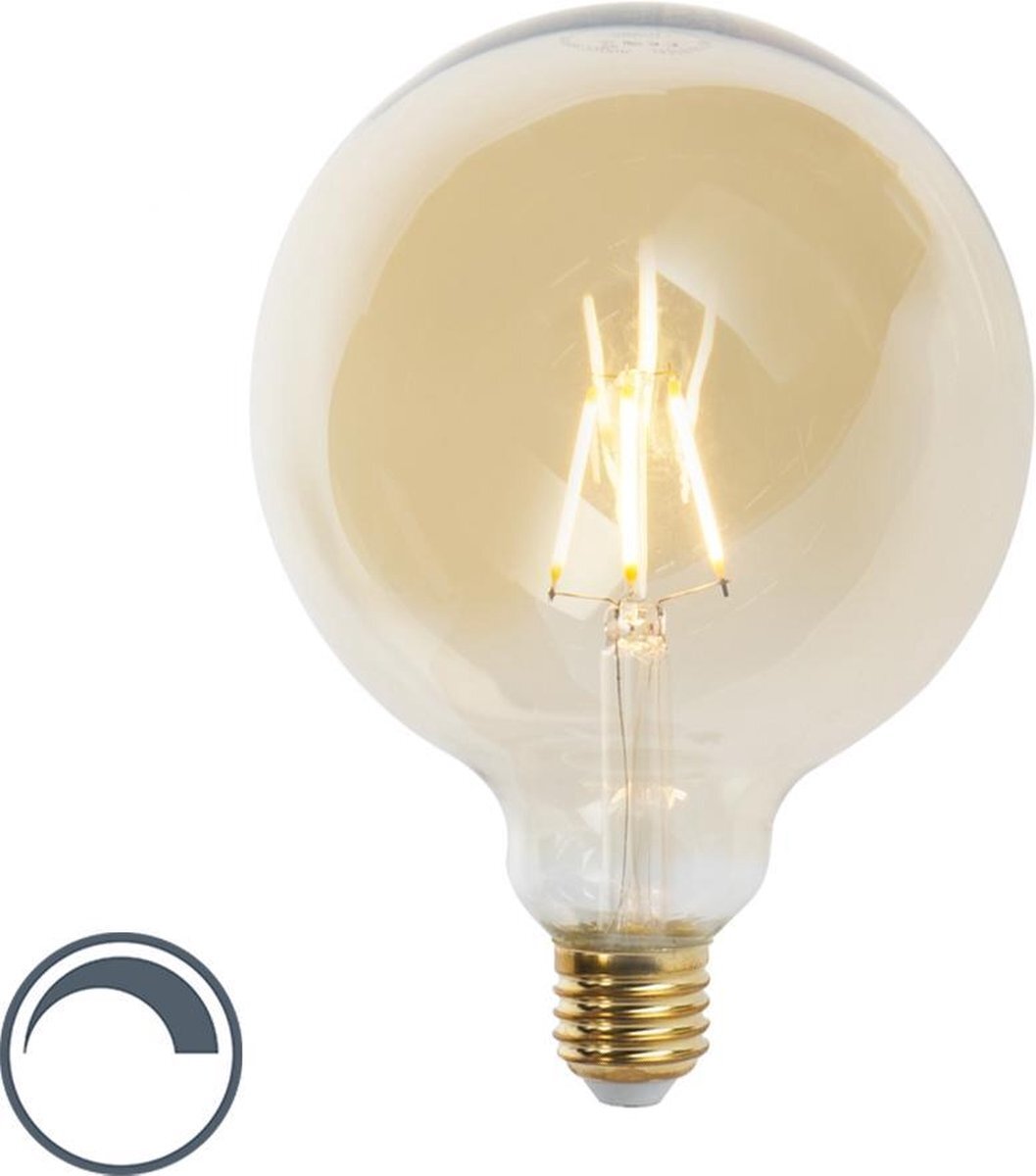 LUEDD E27 dimbare LED filament lamp G125 goldline 5W 360 lm 2200K