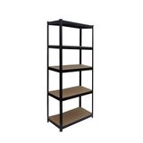 Merkloos Relaxdays Stellingkast - 150 x 75 x 30 cm - 875 kg - steeksysteem - zwart-bruin