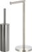 Spirella Set d'accessoires de salle de bain - Brosse WC/Porte-rouleaux de papier toilette - Métal - Argent