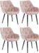 CLP Tanna Set van 4 eetkamerstoelen - Fluweel/roze