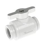 Barrow Kogelkraan (10mm) G1/4 inch Kugelhahn, weiß - zilver