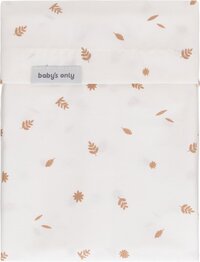 Baby's Only Ledikant laken Maple - Beige/Wit - Met Bladeren motief - 120x150 cm - 100% katoen