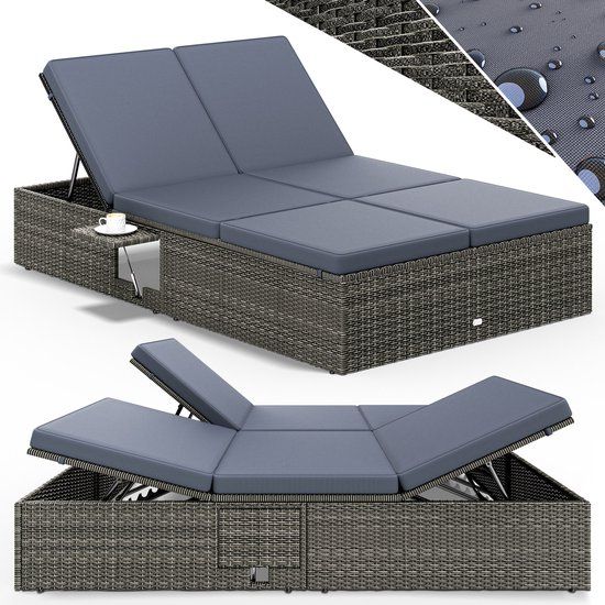 Casaria Ligbed - Tweepersoons Verstelbaar 200x115 - Grijs Antraciet