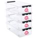 SmartStore 30L doorzichtige plastic onderbed opbergdozen met wielen, 4 stuks, versterkt, 10 jaar garantie, voedselveilig, klemvergrendeld, stapelbaar en nestbaar, BPA-vrij, L72 x B40 x H19 cm