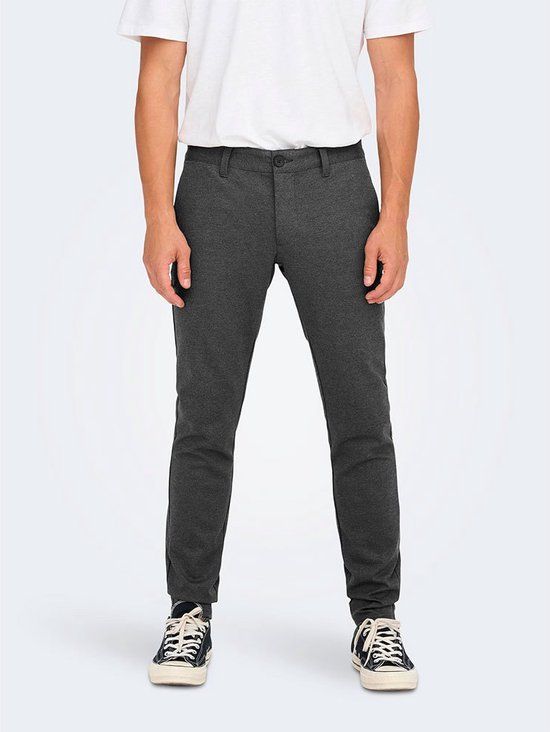 ONLY & SONS Mark Tap Herringbone Broek - Heren - Black - W30/L30