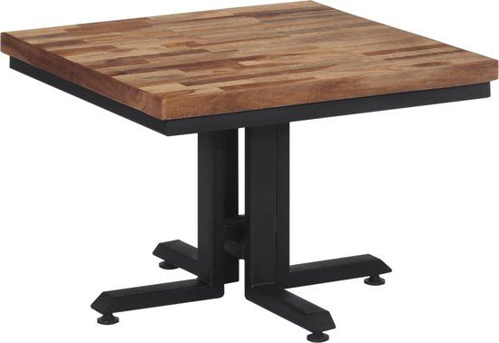 vidaXL Salontafel 55x55x40 cm massief gerecycled teakhout