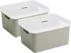 Sunware boîte de rangement - 2x pièces - 32 litres - vert clair - plastique - couvercle transparent - 45x35x24 cm - série Sigma
