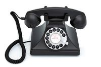 GPO 200 Vintage telefoon - roterende wijzerplaat, stoffen koord, traditionele beltoon - zwart
