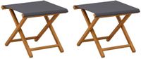 vidaXL Ligstoel 2 pcs Massief Eucalyptushout Grijs