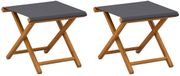vidaXL Ligstoel 2 pcs Massief Eucalyptushout Grijs