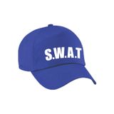 Bellatio Decorations Verkleed SWAT politie pet / baseball cap blauw voor dames en heren - verkleedhoofddeksel / carnaval
