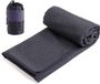 Bol Serviette de yoga en microfibre - antidérapant, adapté au tapis de yoga - 1 pièce - gris foncé