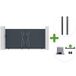 Portail Coulissant 3,5m Aluminium Gris H.180cm + 2 Poteaux Elda + Motorisation Ranger C300