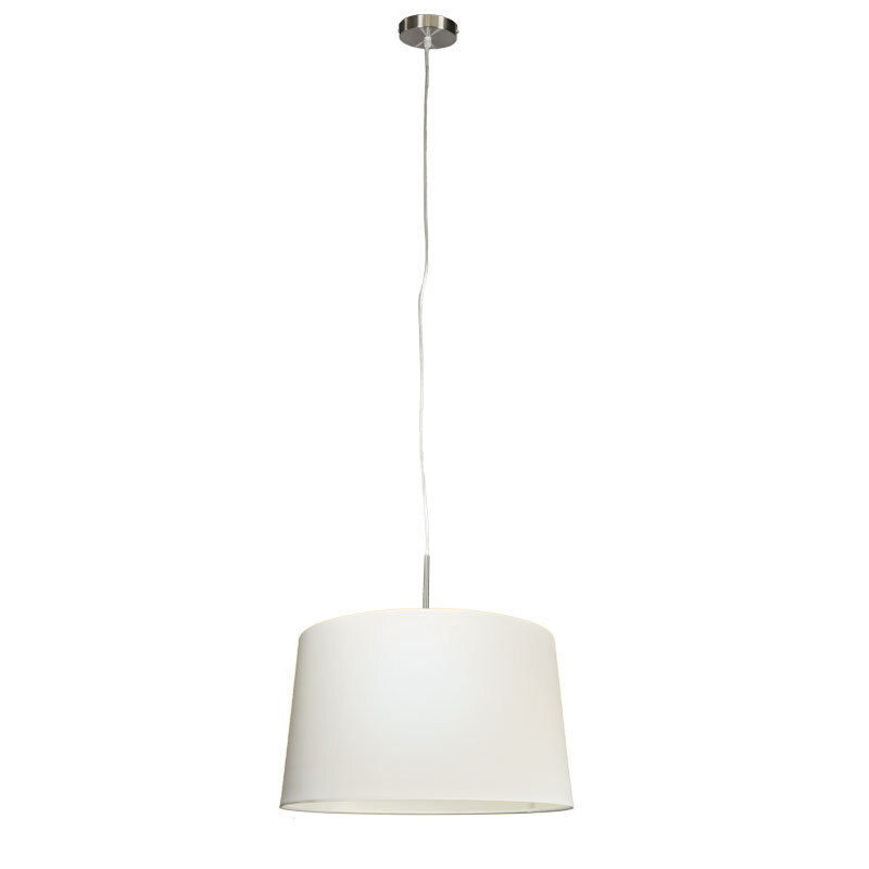 QAZQA Combi 1 Hanglamp met lampenkap 1 lichts Ãƒ Ëœ 450 mm wit