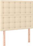 vidaXL Hoofdbord crème 100x5x118/128 cm stof