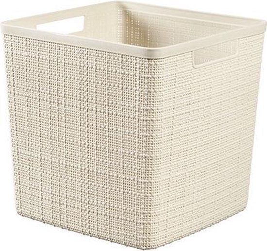 Curver Jute Opbergmand Cube - 17 liter - Gebroken wit
