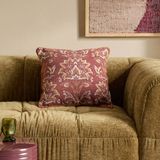 NOUS Living Rixon 45x45 cm vierkante gebloemde katoenen sierkussenhoes - roze/offwhite