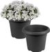 Hega Hogar Jardinière - 2x - anthracite - plastique - D14 x H11 cm