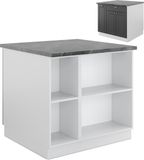 Vicco Fame-Line Keukeneiland – 90 cm met lade, zonder werkblad Antraciet-Goud/Wit