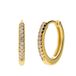 Lucardi Dames Zilveren goldplated oorbellen met zirkonia 15mm