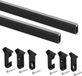 Emuca Set van 2 Silk kast rails 1,15m lang met beugels, Aluminium en Plastic, Zwart gelakt