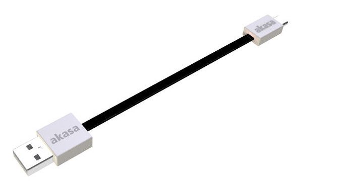 Akasa AK-CBUB16-15BK USB 2.0 A/Micro-B Kabel - 0.15m - Zwart