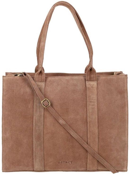DSTRCT Portland Road Dames Laptoptas - 15.6 inch - Leer - Taupe