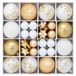 vidaXL Set de boules de Noël - 88 pièces - Or et blanc - Ø 6 cm - Plastique