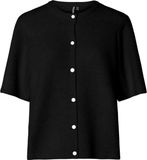 Pieces Gebreid Vest PCSILLY Korte Mouwen Zwart XS
