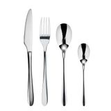 BERGNER Praga 16-delige bestekset van roestvrij staal, incl. 4 messen, 4 lepels, 4 vorken, 4 theelepels, 4 platte lepels, elegante zwarte afwerking, voor elke gelegenheid