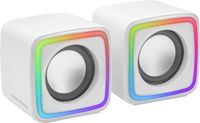 Mars Gaming MSCUBEW Wit, Compacte RGB Gaming-Luidsprekers, 8W DSP Geluidsprocessor, Volumeregeling